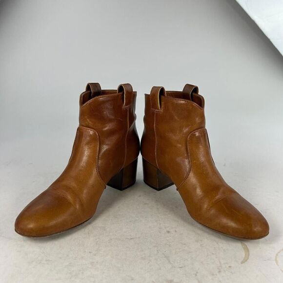 Laurence Dacade Women’s Honey Brown Chelsea Boots US 7 R-Toe Western Ankle Heels - Picture 4 of 10